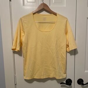 L.L. Bean Yellow Women's Scoop Neck Top